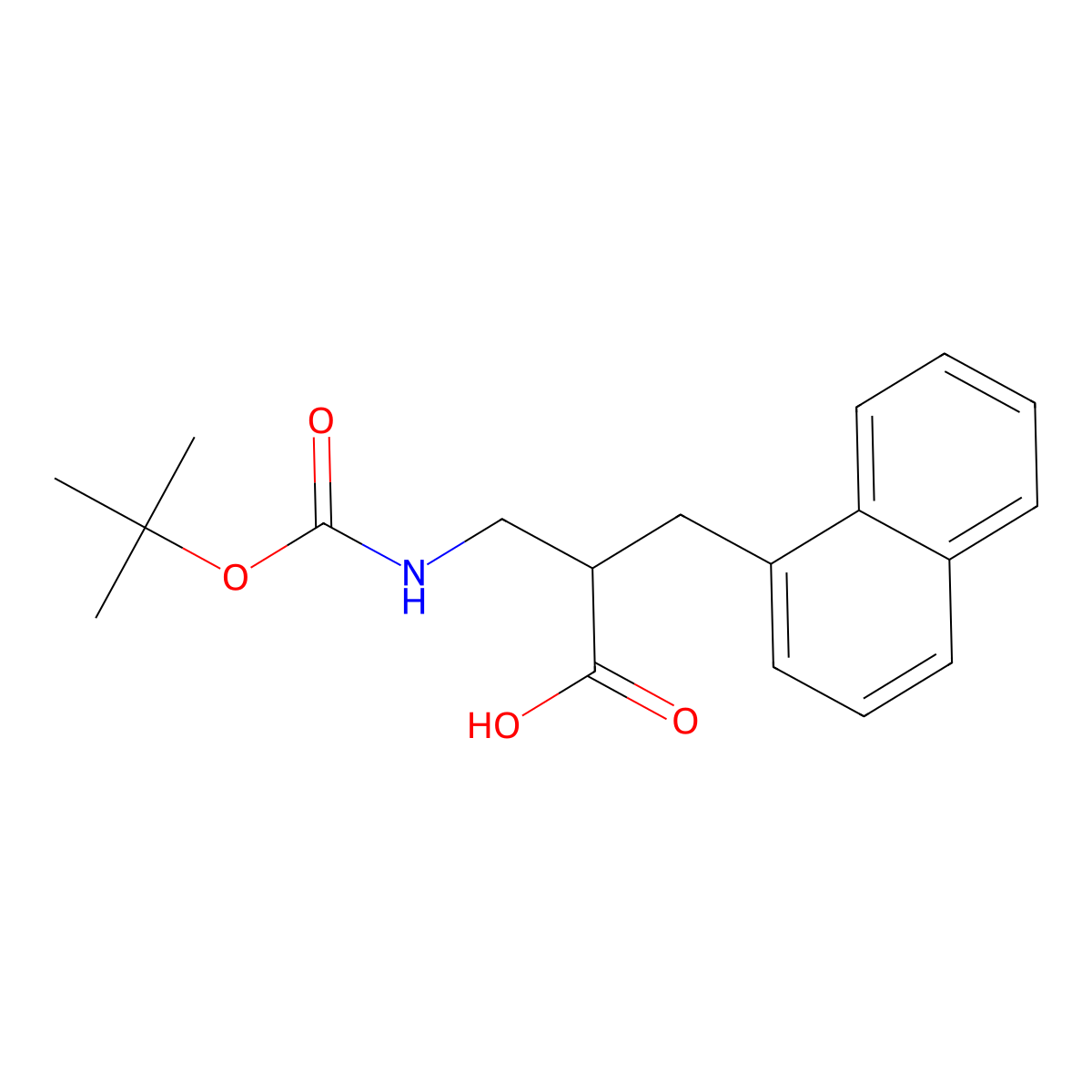 (R,S)-Boc-3-amino-2-(naphthalen-1-ylmethyl)-propionic acid molecular structure, CAS 1076197-03-9