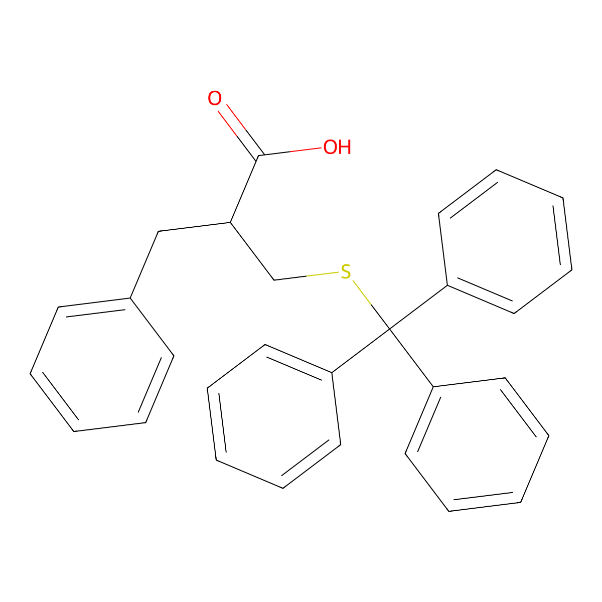 3-Tritylmercapto-2-benzyl-propionic acid molecular structure, CAS 1076197-07-3
