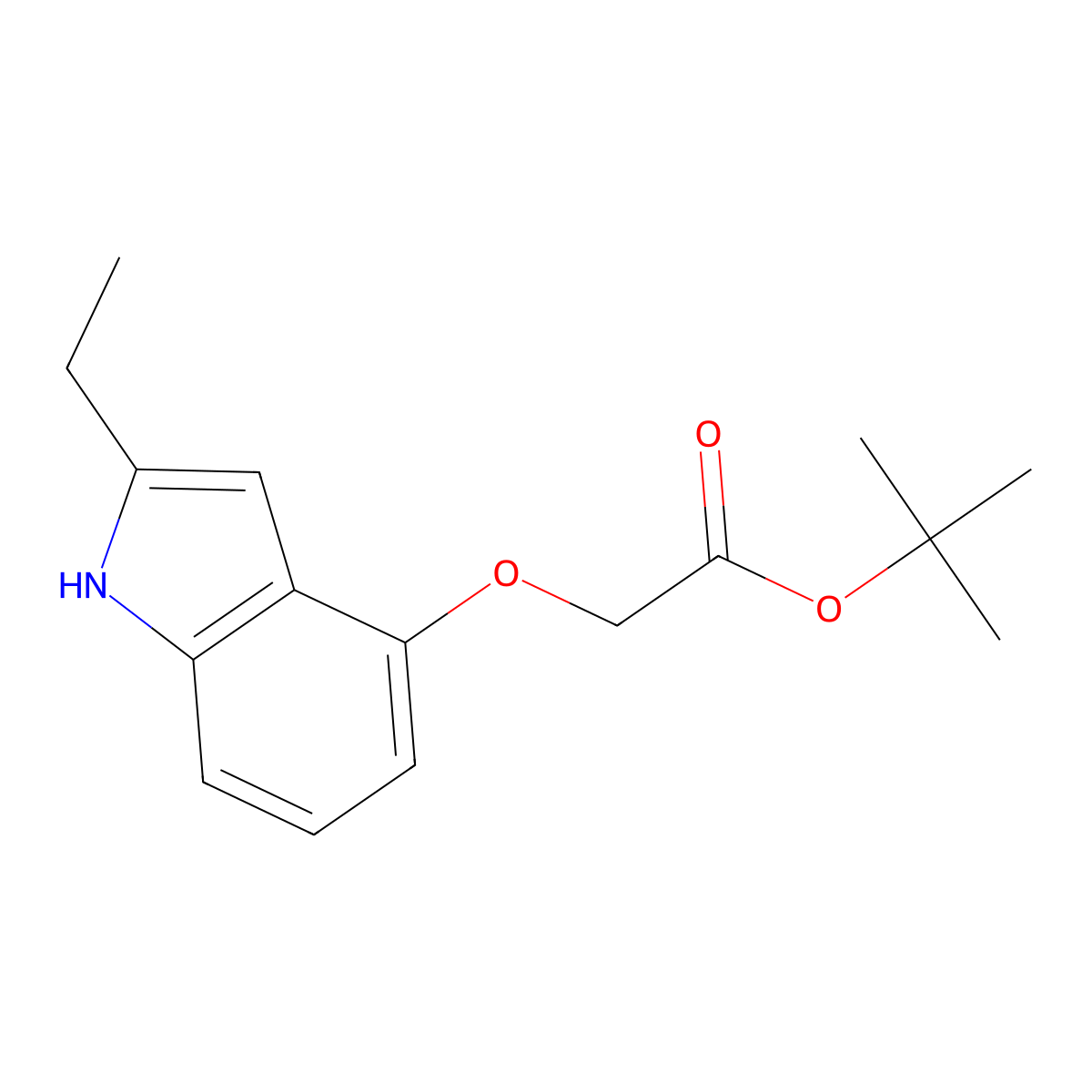 Tert-butyl 2-((2-ethyl-1h-indol-4-yl)oxy)acetate molecular structure, CAS 1076197-42-6