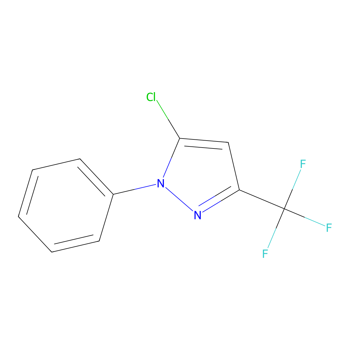 5-Chloro-1-phenyl-3-(trifluoromethyl)-1H-pyrazole molecular structure, CAS 1076197-51-7