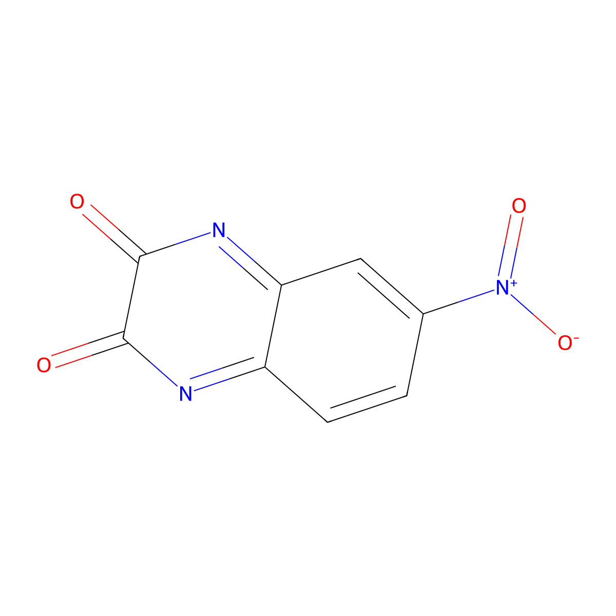 6-Nitro-2,3-quinoxalinedione molecular structure, CAS 1076197-52-8