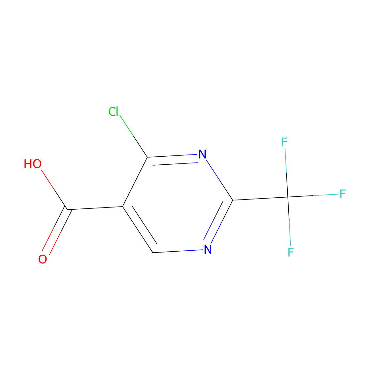 4-Chloro-2-(trifluoromethyl)pyrimidine-5-carboxylic acid molecular structure, CAS 1076197-55-1