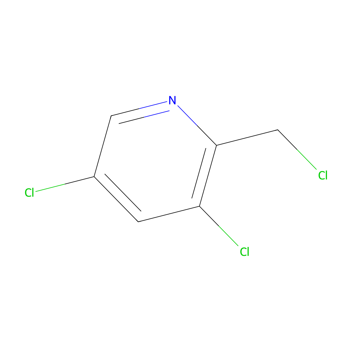 3,5-Dichloro-2-(chloromethyl)pyridine molecular structure, CAS 1076197-56-2