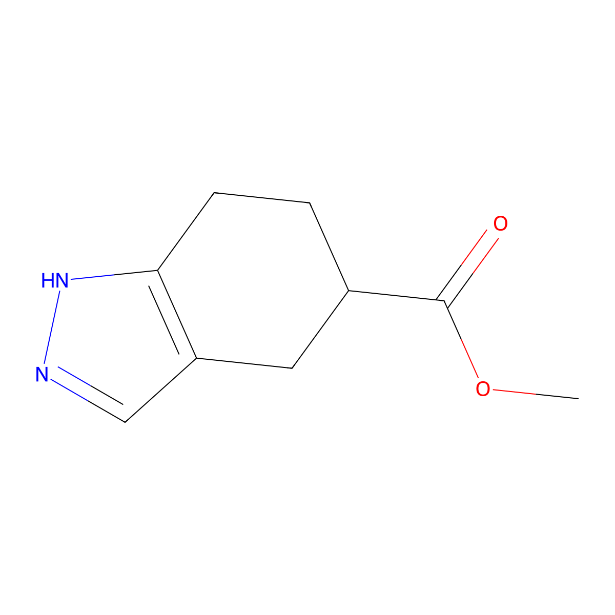 methyl 4,5,6,7-tetrahydro-1H-indazole-5-carboxylate molecular structure, CAS 1076197-91-5
