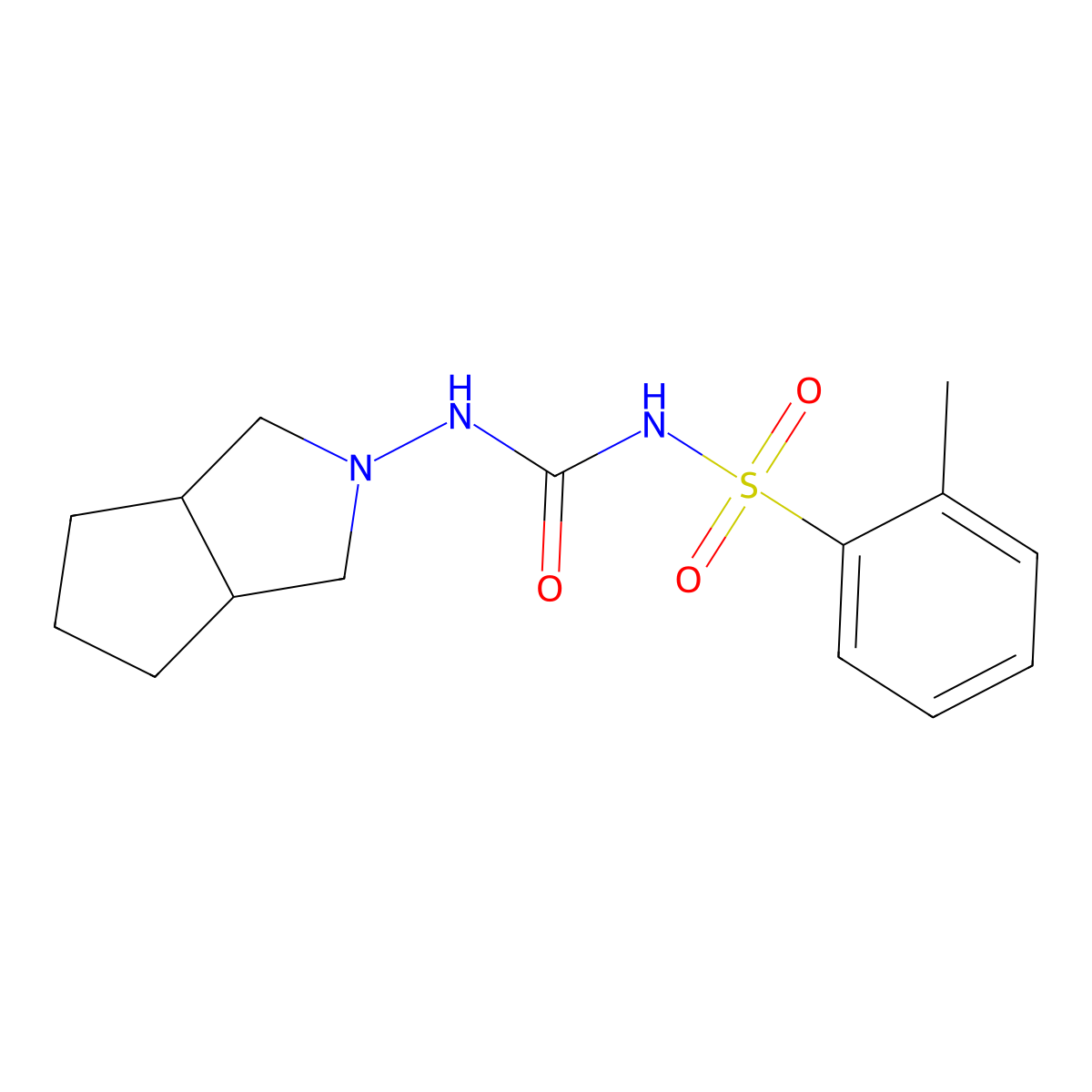N-[[(Hexahydrocyclopenta[c]pyrrol-2(1H)-yl)amino]carbonyl]-2-methylbenzenesulfonamide molecular structure, CAS 1076198-18-9