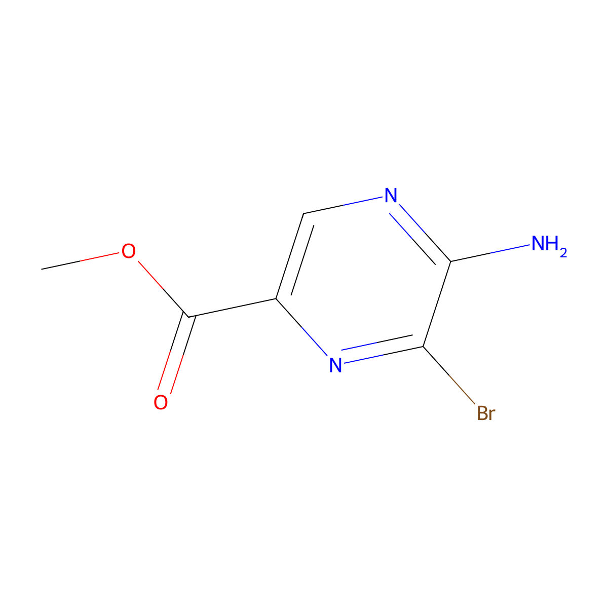 Methyl 5-amino-6-bromopyrazine-2-carboxylate molecular structure, CAS 1076198-49-6