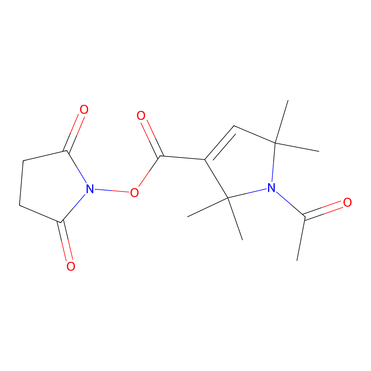 1-Acetyl-2,2,5,5-tetramethyl-3-pyrroline-3-carboxylic Acid N-Hydroxysuccinimide Ester molecular structure, CAS 1076198-74-7