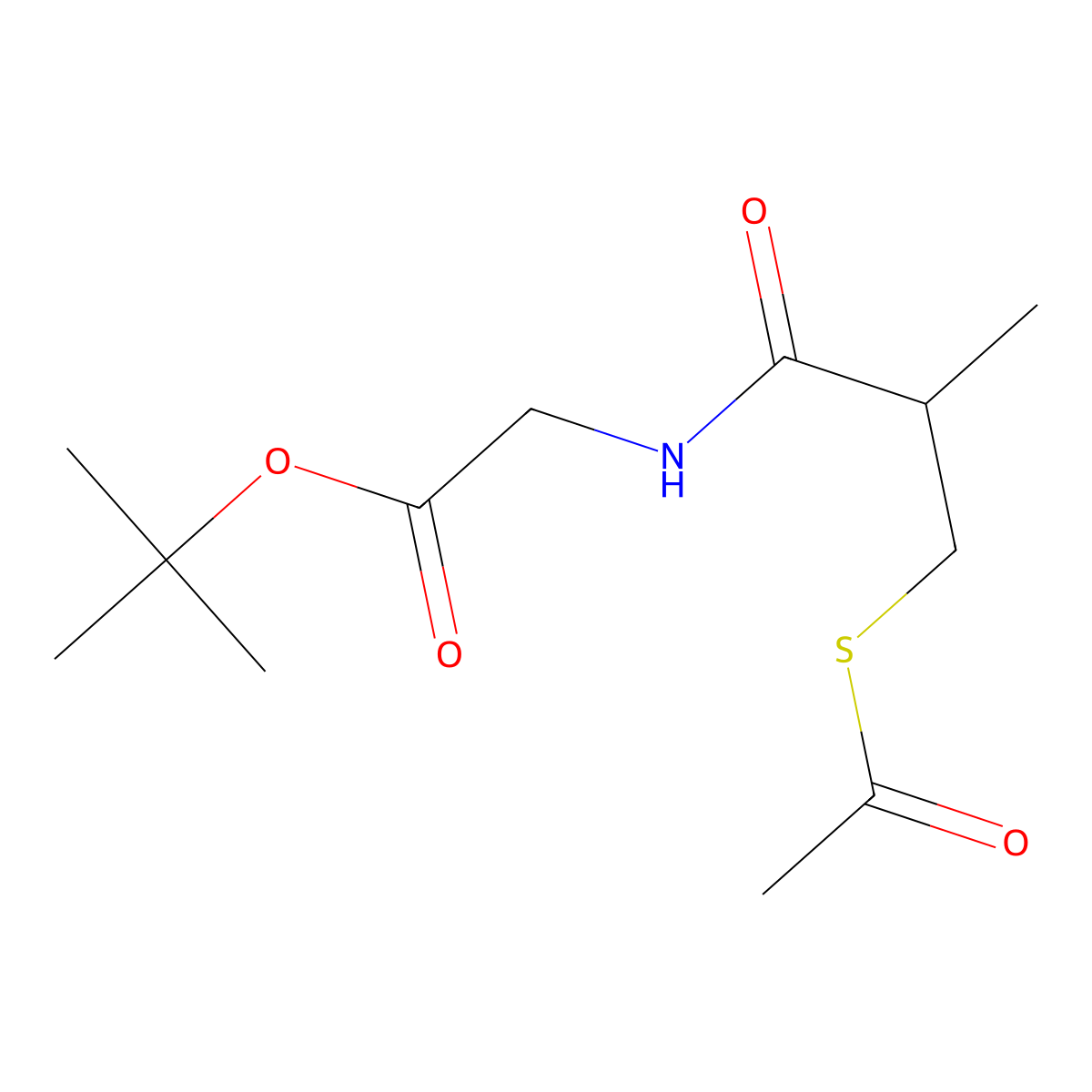 N-(3-Acetylthio-2-methylpropanoyl)glycine tert-Butyl Ester molecular structure, CAS 1076198-75-8
