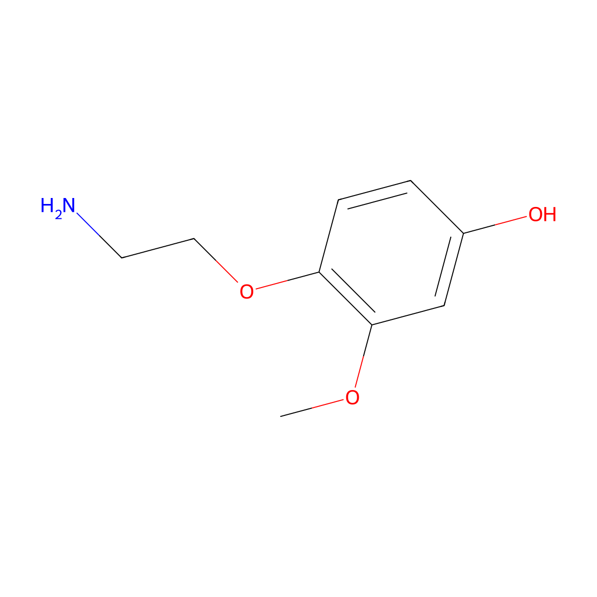 4-(2-Aminoethoxy)-3-methoxyphenol molecular structure, CAS 1076198-80-5