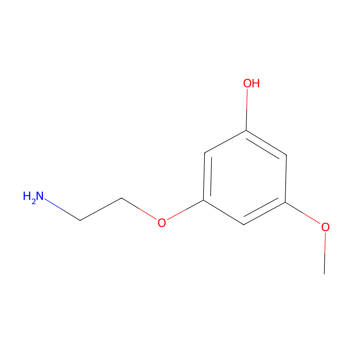 3-(2-Aminoethoxy)-5-methoxyphenol molecular structure, CAS 1076198-81-6