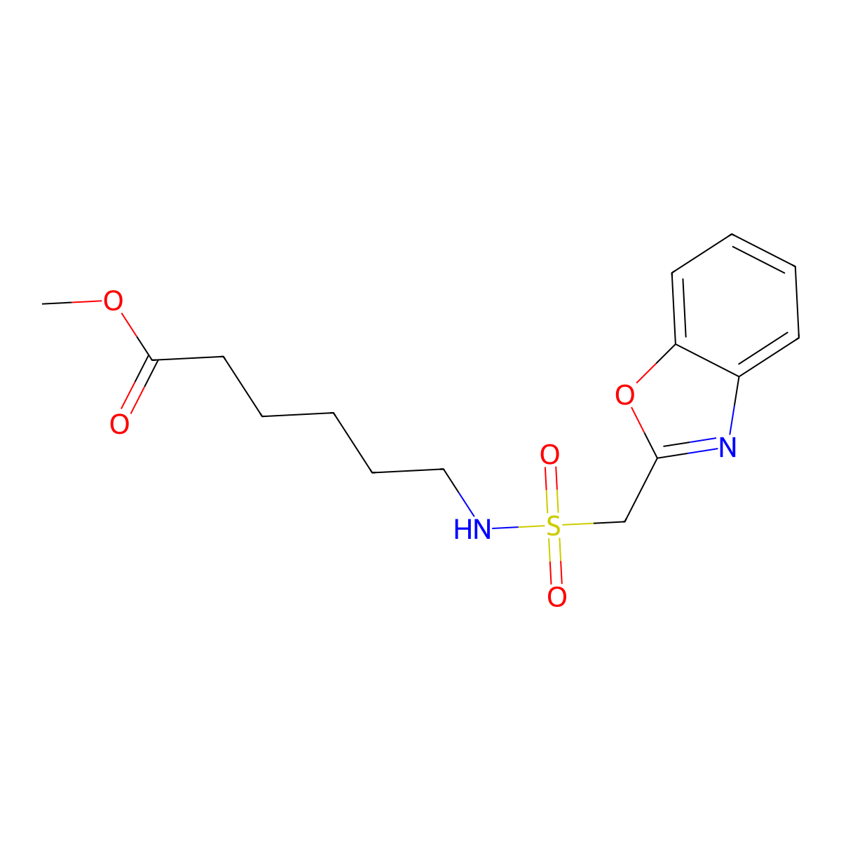 Benzoxazolemethanesulfonamide-N-(6-methyl-hexanoate) molecular structure, CAS 1076198-89-4