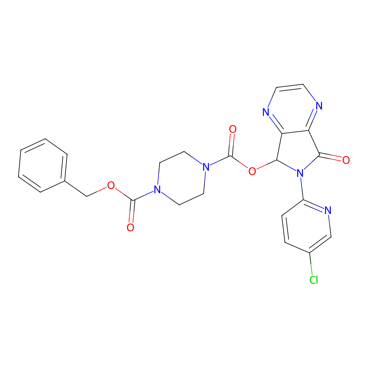 1-Benzyl 4-[6-(5-Chloropyridin-2-yl)-7-oxo-6,7-dihydro-5H-pyrrolo[3,4-b]pyrazin-5-yl]piperazine-1,4-dicarboxylate molecular structure, CAS 1076198-91-8