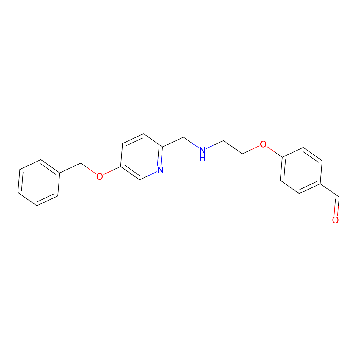 4-{2-[(5-Benzyloxypyridin-2-YL)methylamino]ethoxy}benzaldehyde molecular structure, CAS 1076199-04-6