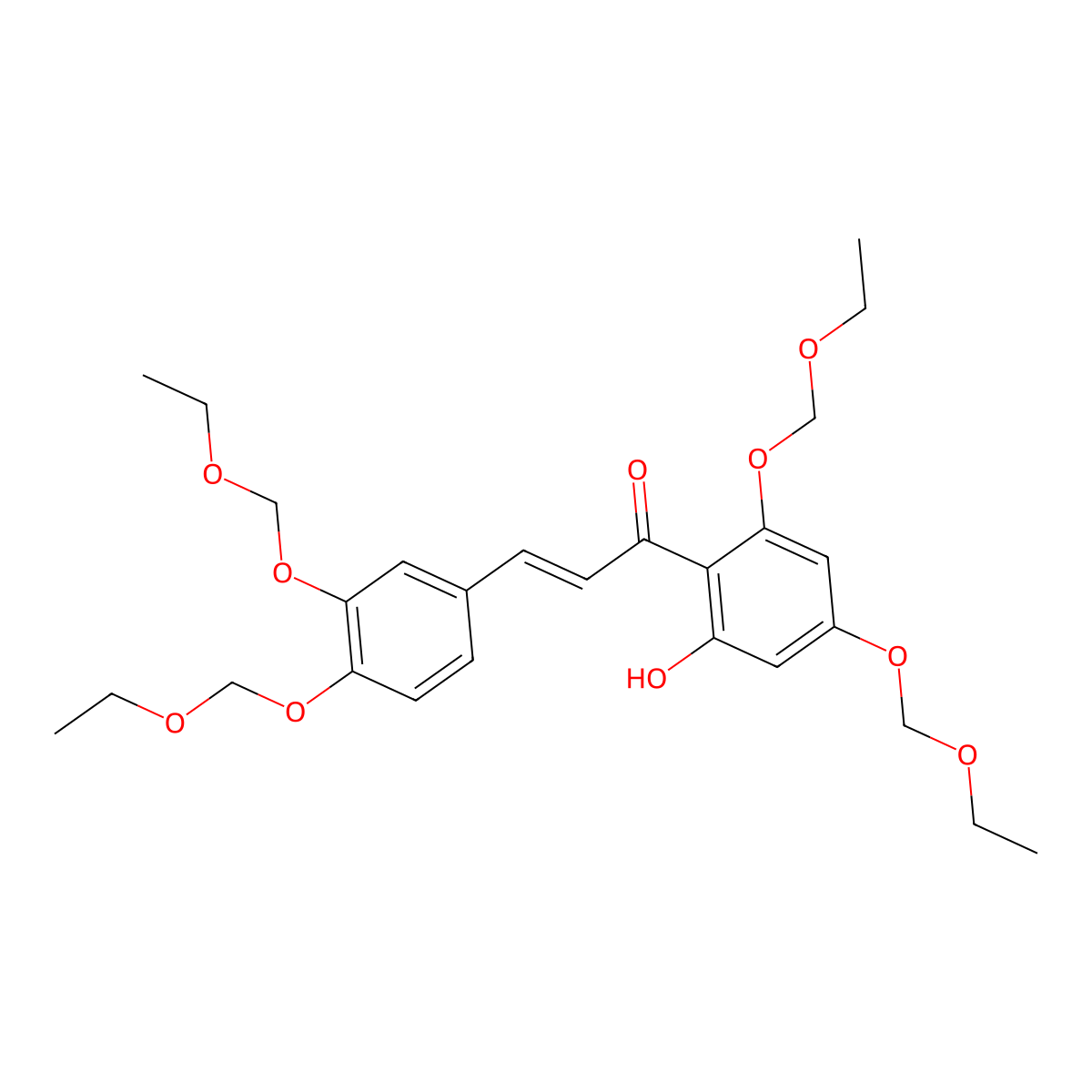 3-[3,4-Bis(ethoxymethoxy)phenyl]-1-[2-hydroxy-4,6-bis(ethoxymethoxy)phenyl]-2-propen-1-one molecular structure, CAS 1076199-11-5