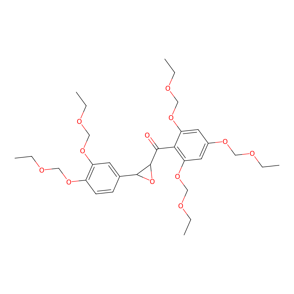 [3-[3,4-Bis(ethoxymethoxy)phenyl]oxiranyl][2,4,6-tris(ethoxymethoxy)phenyl]methanone molecular structure, CAS 1076199-12-6