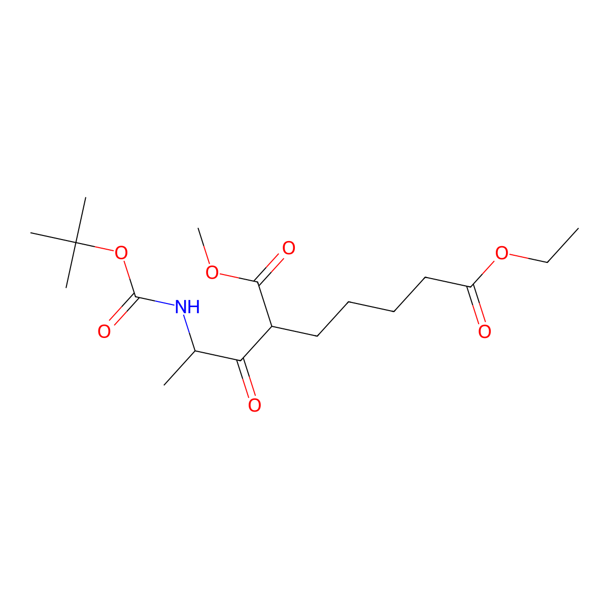 2-[2-(N-Boc-amino)propionyl]heptanedioic Acid 7-Ethyl Ester 1-Methyl Ester molecular structure, CAS 1076199-19-3
