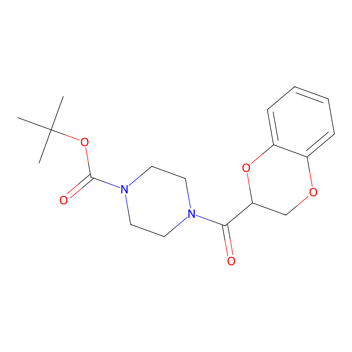 4-Boc-1-(1,4-benzodioxan-2-ylcarbonyl)piperazine molecular structure, CAS 1076199-22-8