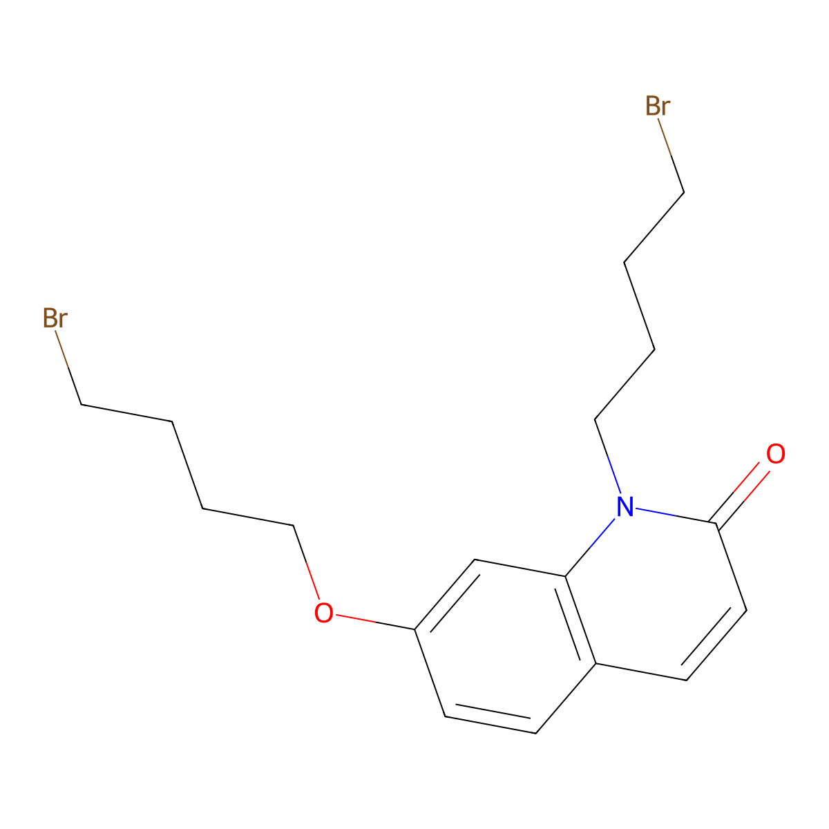 N-(4-Bromobutyl)-7-(4-bromobutoxy)-quinoline-2(1H)-one molecular structure, CAS 1076199-56-8