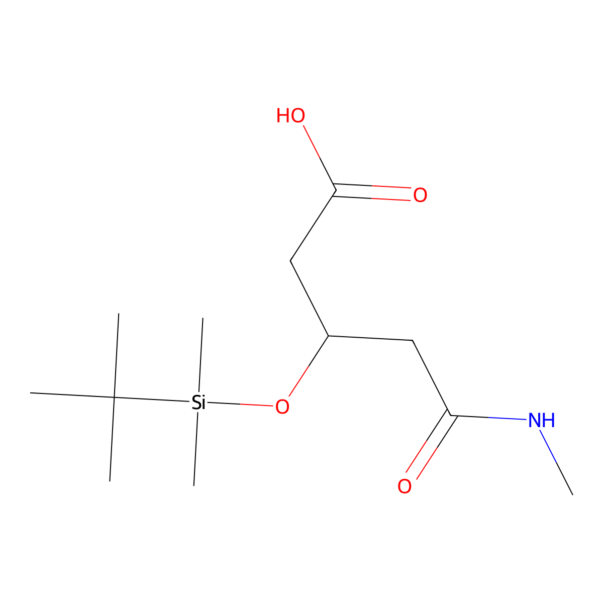 3-(Tert-butyldimethylsilyloxy)-5-(1-methylamino)-5-oxopentanoic acid molecular structure, CAS 1076199-66-0