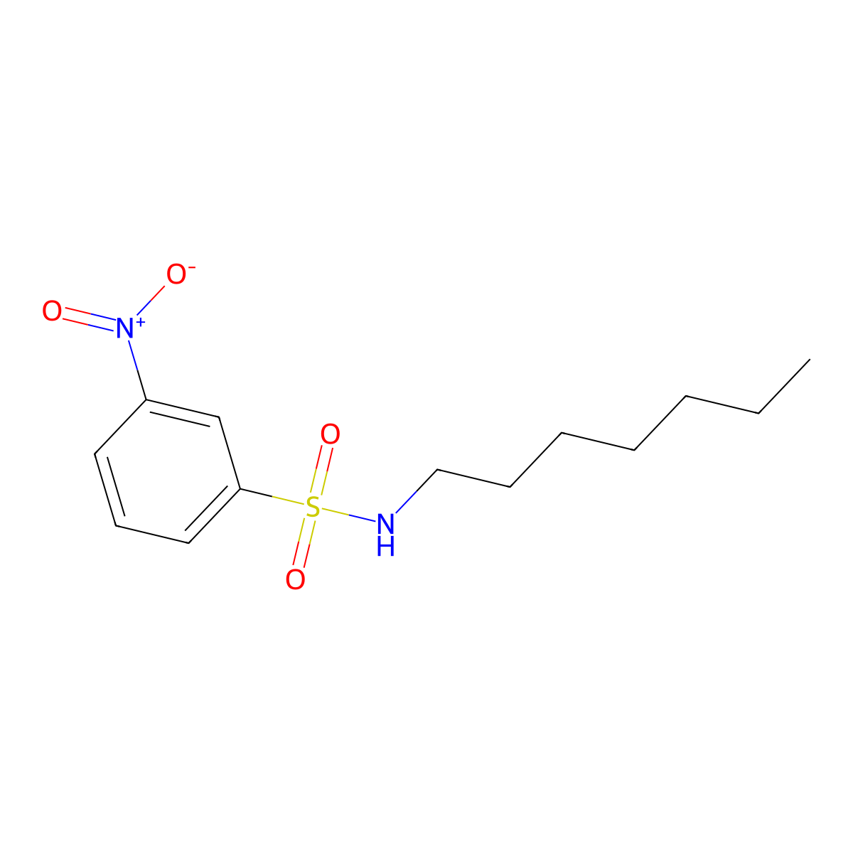 N-heptyl-3-nitrobenzenesulfonamide molecular structure, CAS 107620-12-2