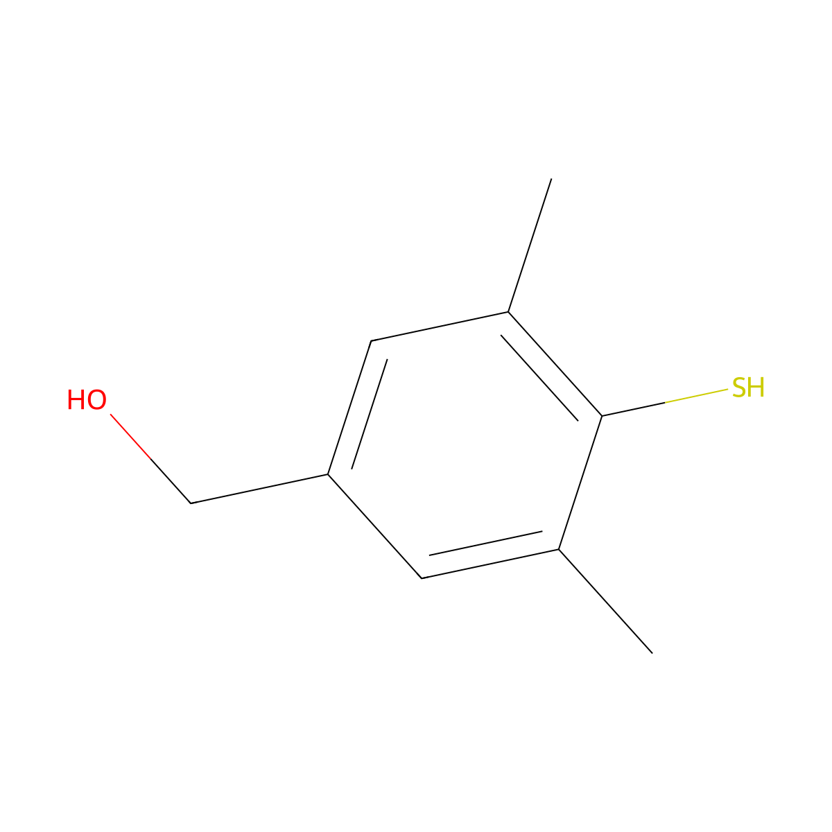 3,5-Dimethyl-4-mercapto-benzyl-alcohol molecular structure, CAS 1076200-07-1