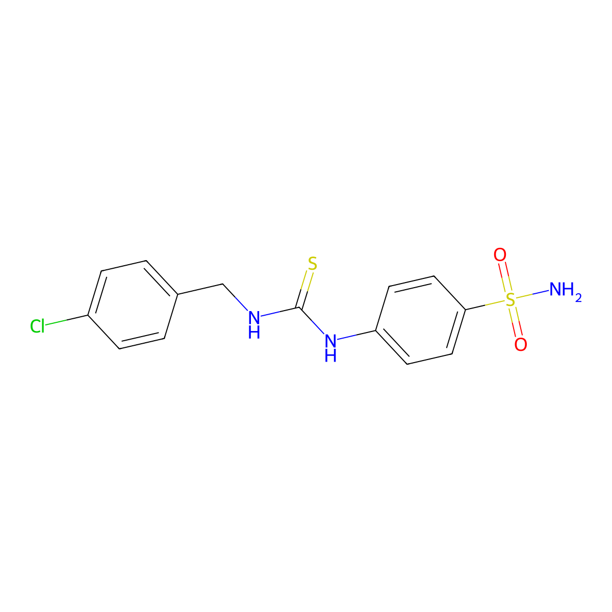 4-({[(4-Chlorobenzyl)amino]carbothioyl}amino)benzenesulfonamide molecular structure, CAS 107622-04-8
