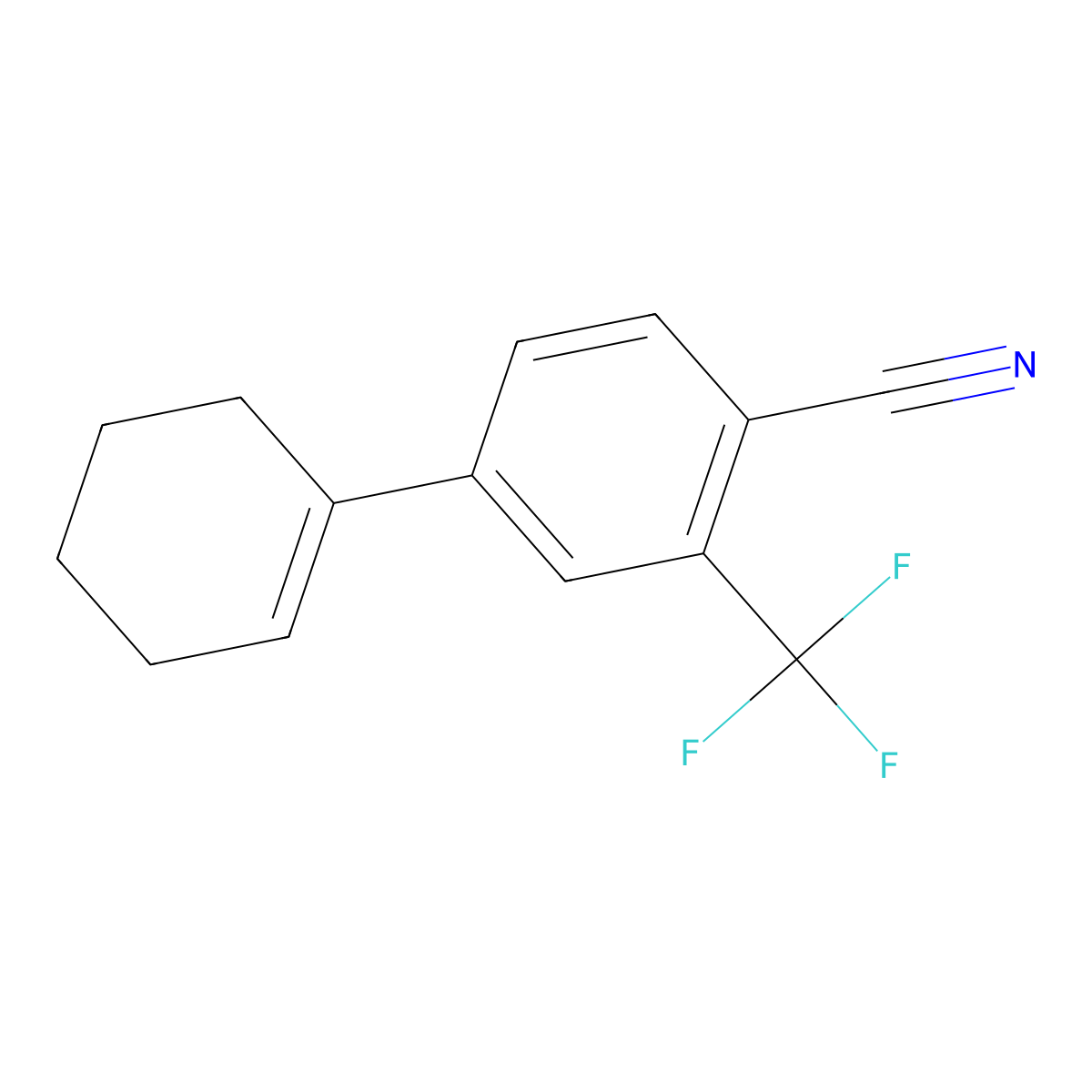 4-(1-Cyclohexen-1-YL)-2-(trifluoromethyl)benzonitrile molecular structure, CAS 1076225-23-4