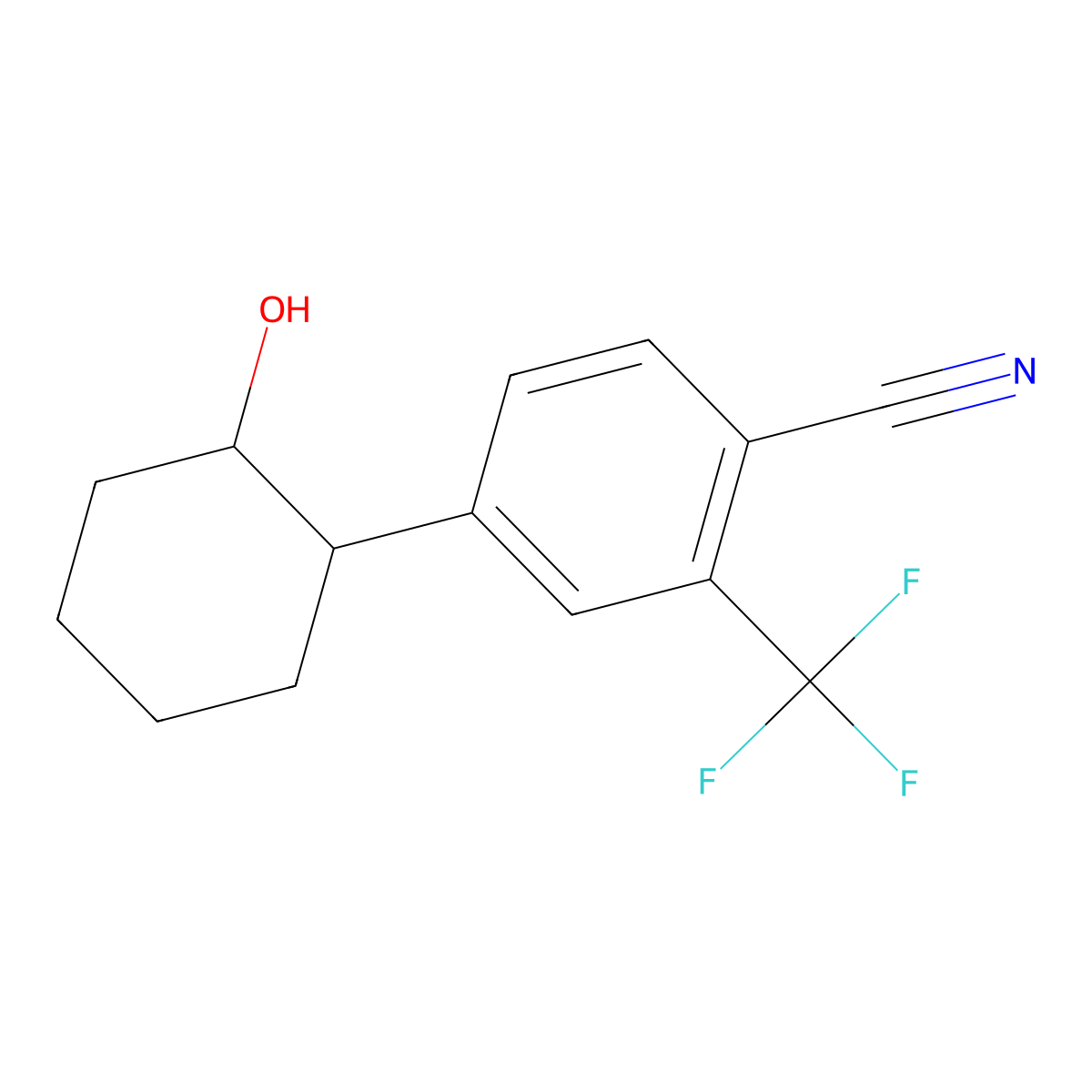 4-(2-Hydroxycyclohexyl)-2-(trifluoromethyl)benzonitrile molecular structure, CAS 1076225-26-7