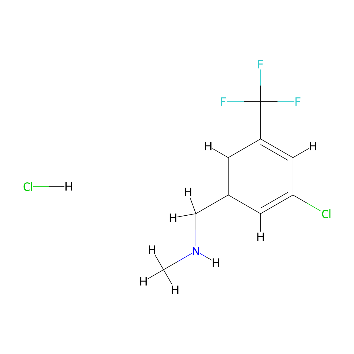 1-[3-chloro-5-(trifluoromethyl)phenyl]-N-methylmethanamine monohydrochloride molecular structure, CAS 1076229-84-9