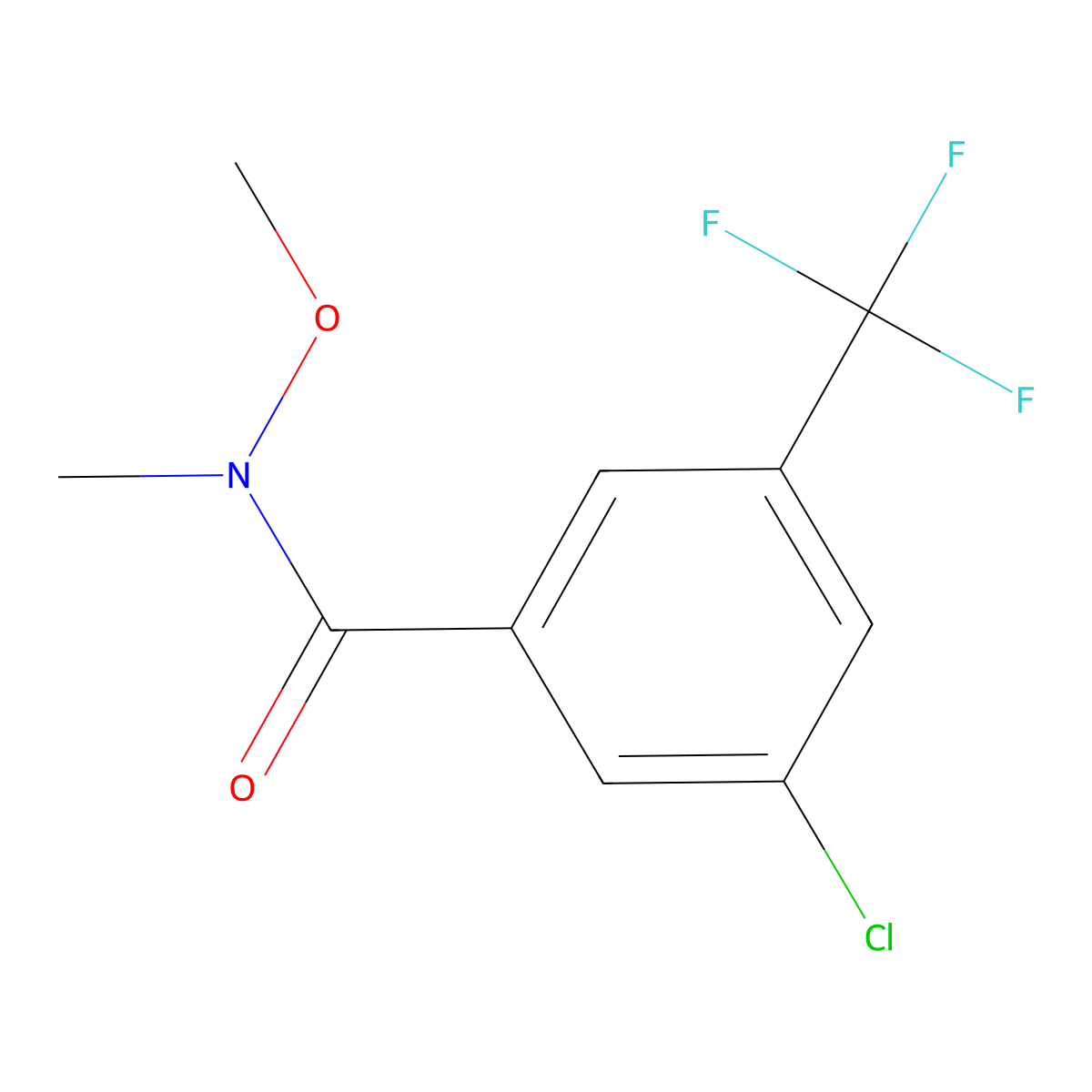 3-chloro-N-methoxy-N-methyl-5-(trifluoromethyl)benzamide molecular structure, CAS 1076229-85-0