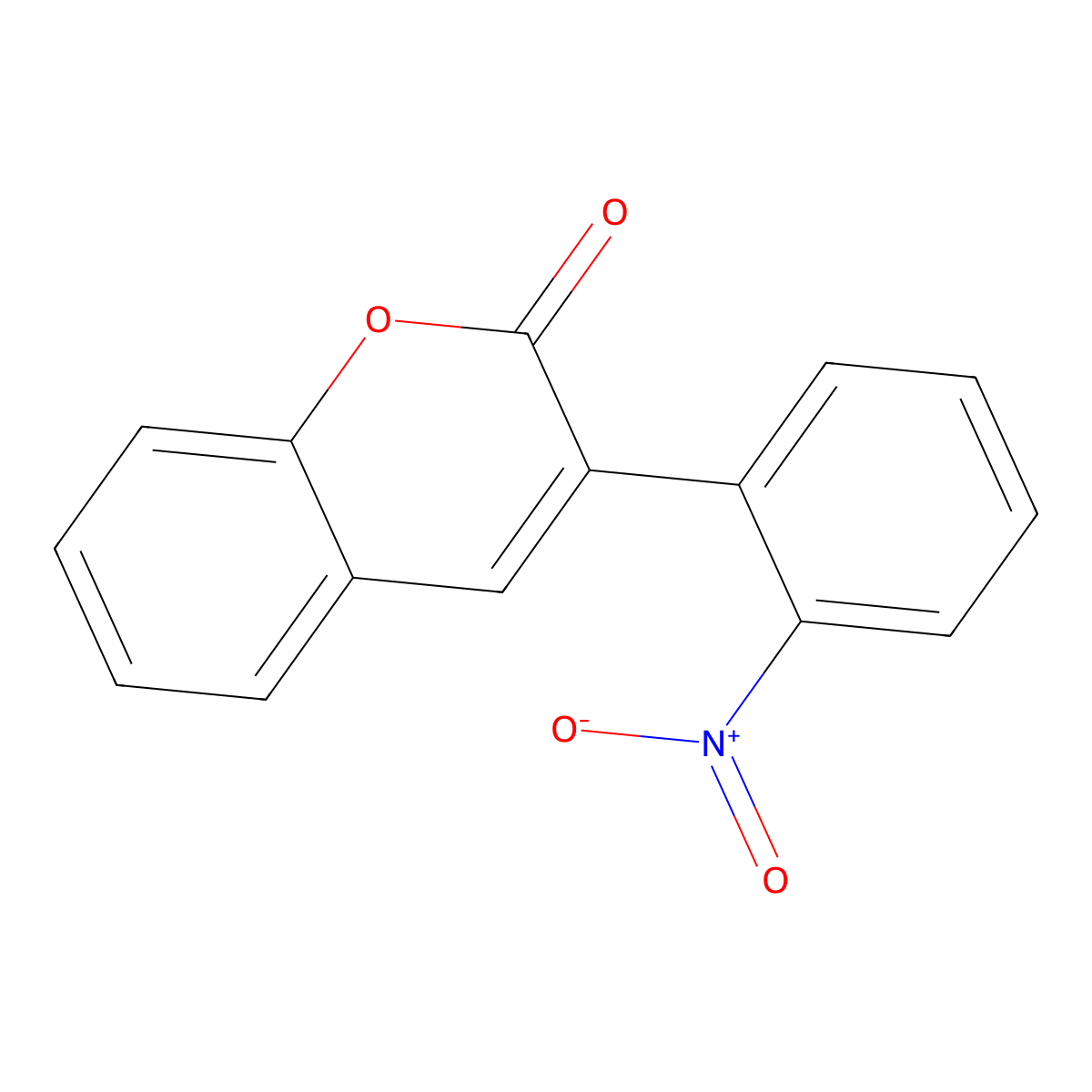 3-(2-nitrophenyl)-2H-chromen-2-one molecular structure, CAS 107623-76-7