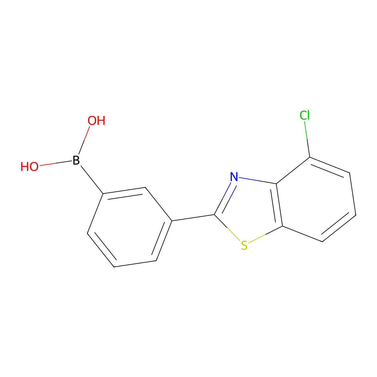 (3-(4-Chlorobenzo[d]thiazol-2-yl)phenyl)boronic acid molecular structure, CAS 1076232-78-4