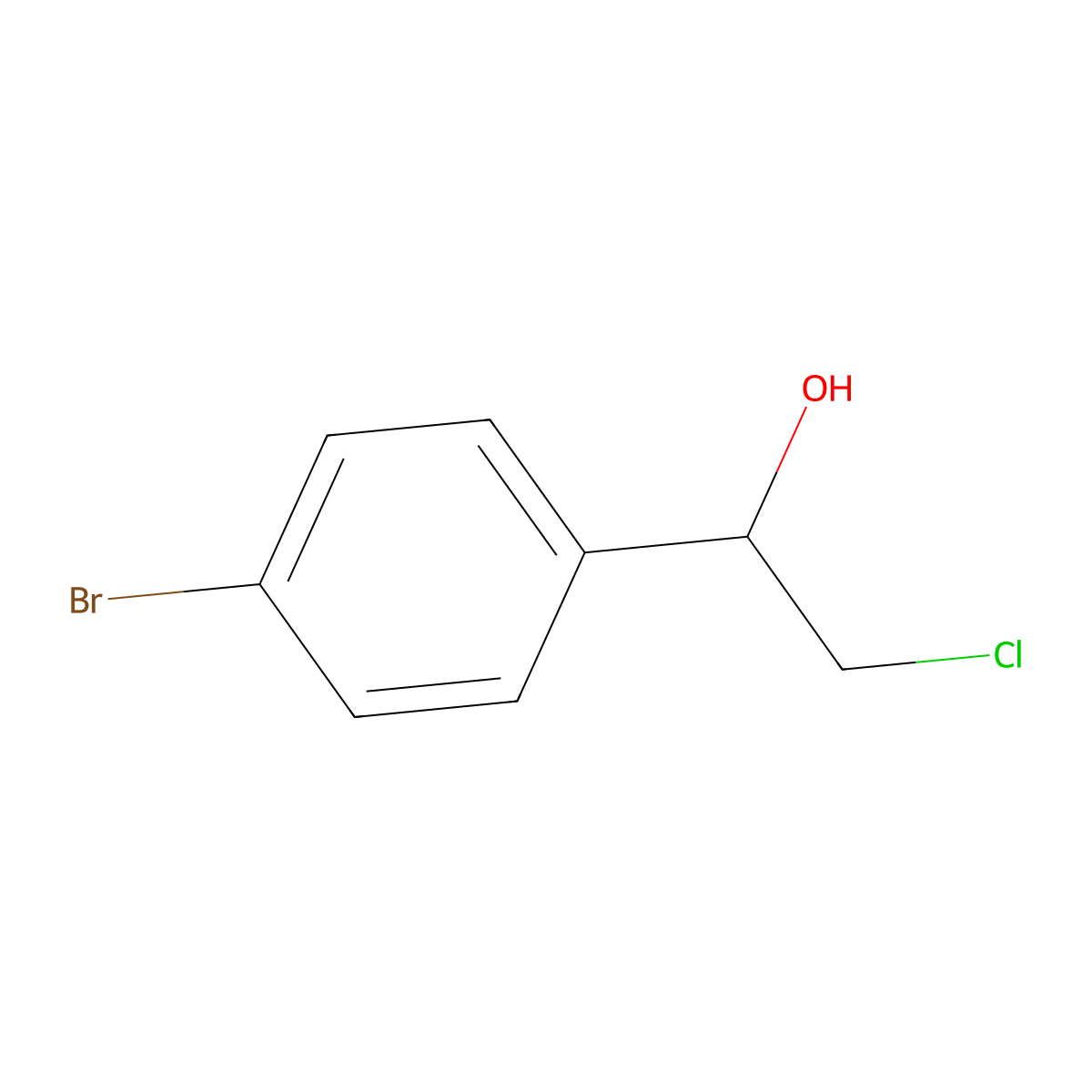 (1S)-1-(4-bromophenyl)-2-chloroethanol molecular structure, CAS 1076233-87-8
