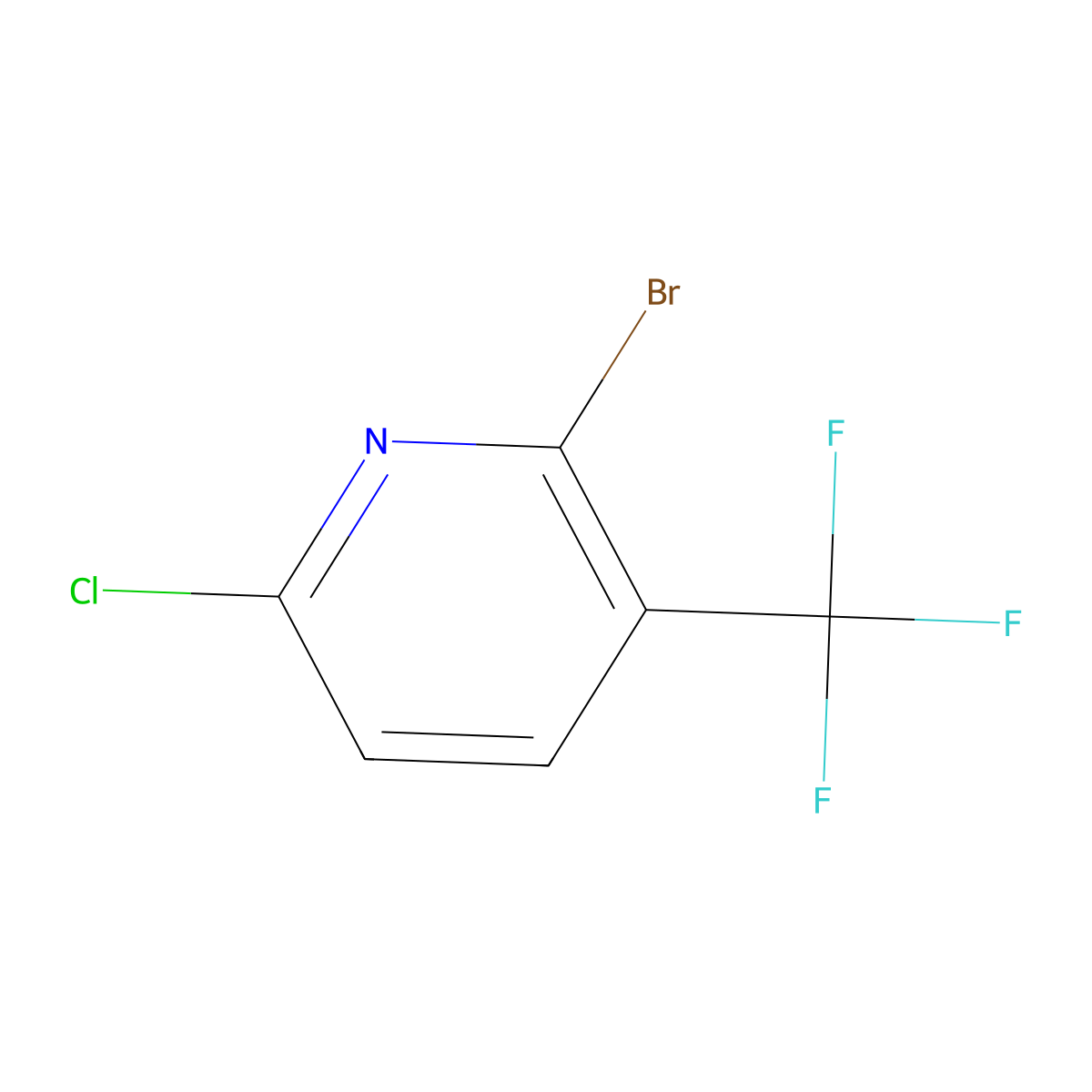 2-Bromo-6-chloro-3-(trifluoromethyl)pyridine molecular structure, CAS 1076235-99-8