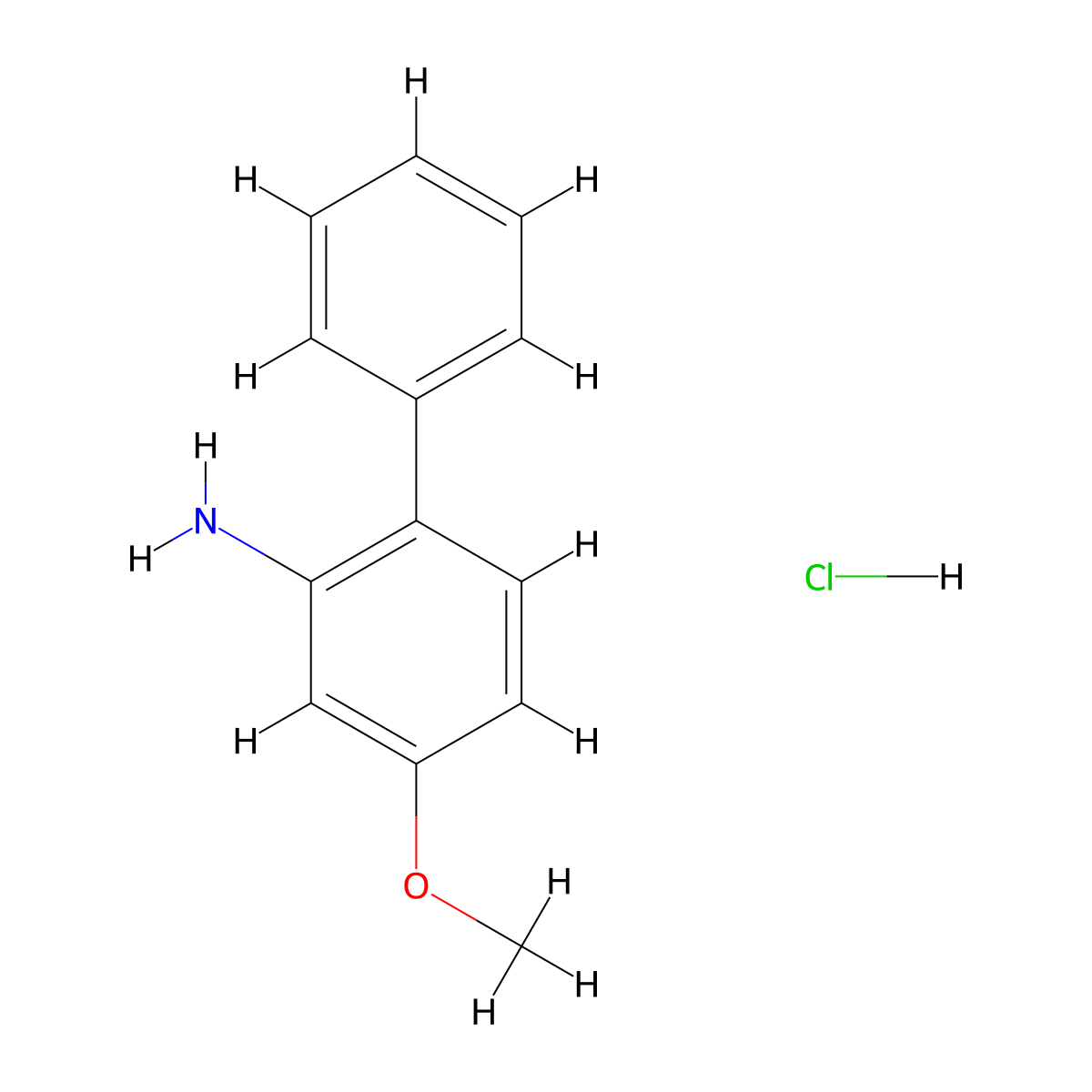 5-Methoxy-2-phenylaniline hydrochloride molecular structure, CAS 107624-16-8
