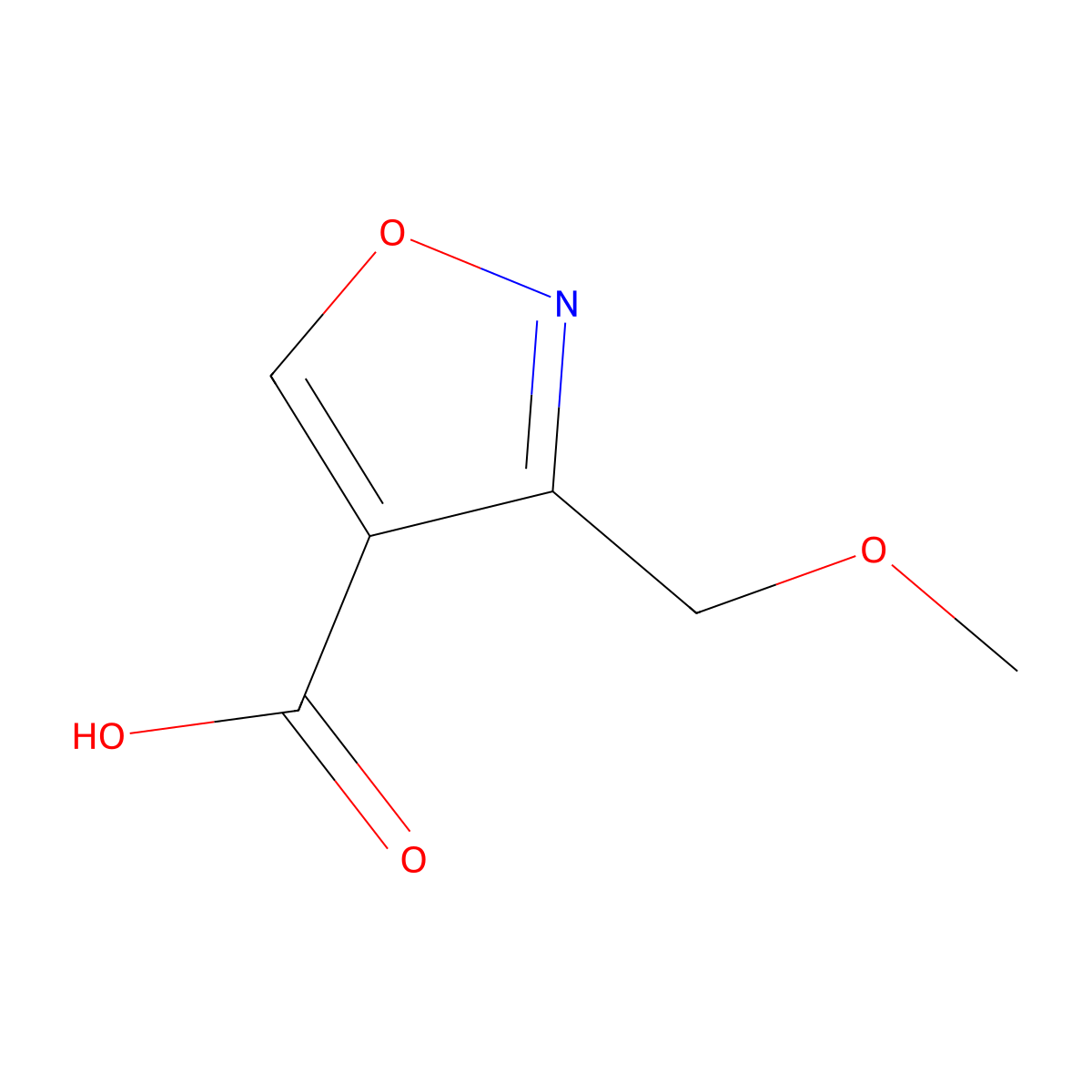3-(Methoxymethyl)-1,2-oxazole-4-carboxylic acid molecular structure, CAS 1076245-90-3