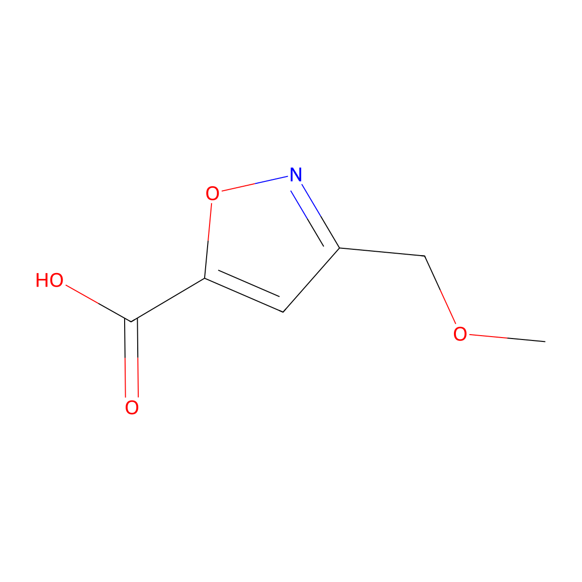 3-(Methoxymethyl)-1,2-oxazole-5-carboxylic acid molecular structure, CAS 1076245-91-4