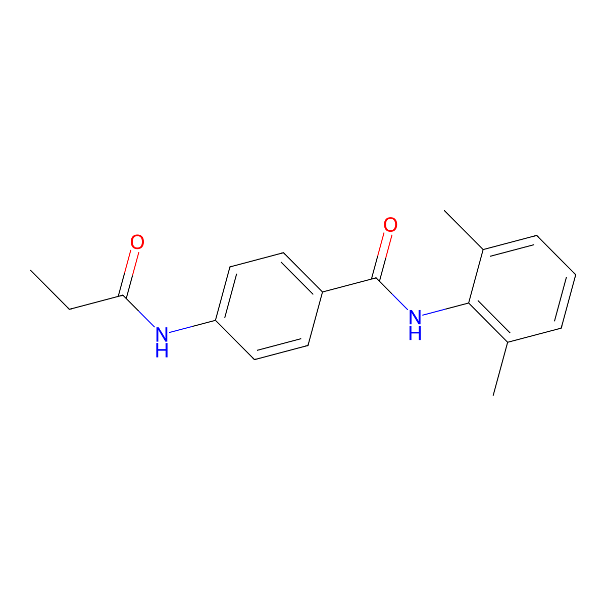 N-(2,6-dimethylphenyl)-4-(propanoylamino)benzamide molecular structure, CAS 107634-04-8