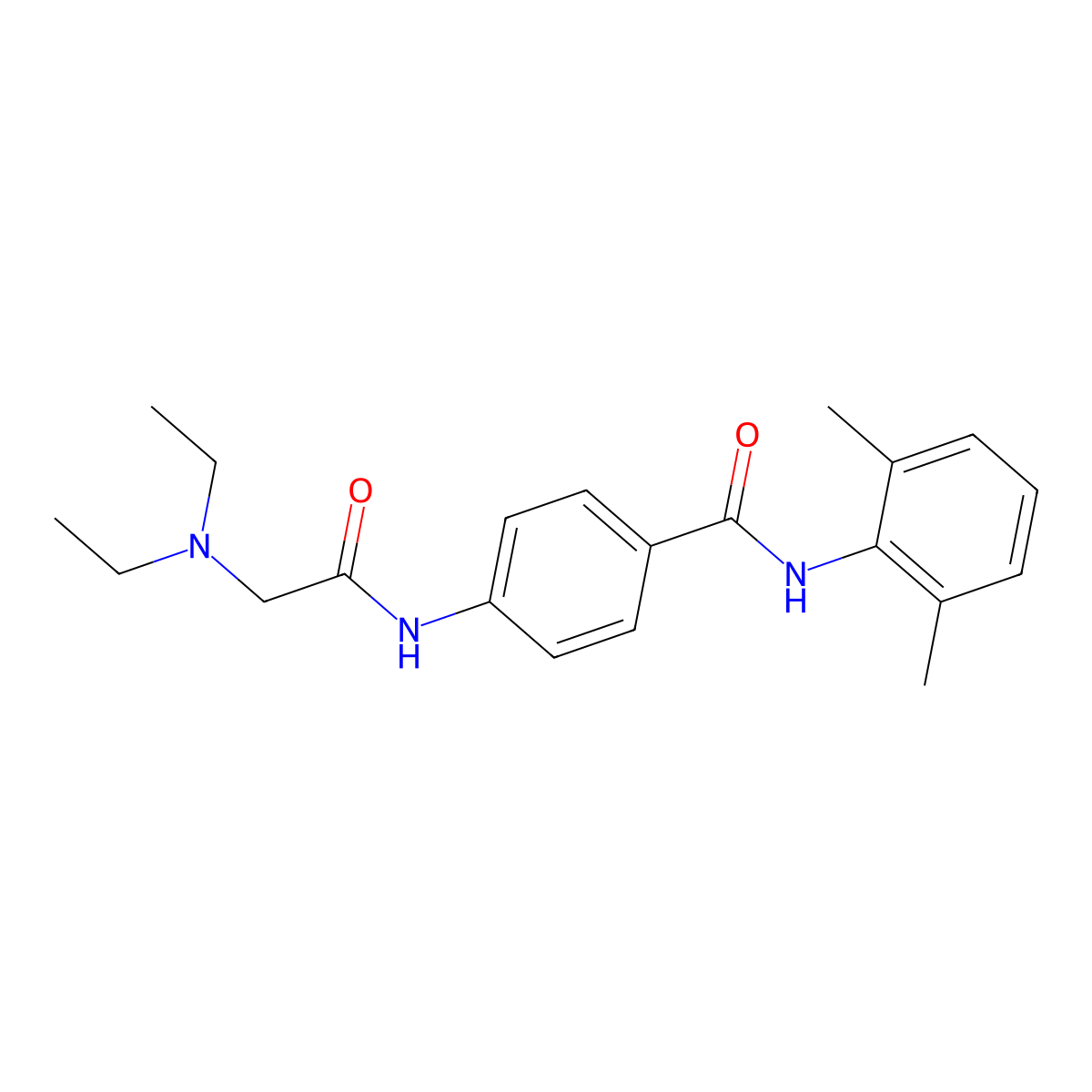 4-((2-(Diethylamino)acetyl)amino)-N-(2,6-dimethylphenyl)benzamide molecular structure, CAS 107634-14-0
