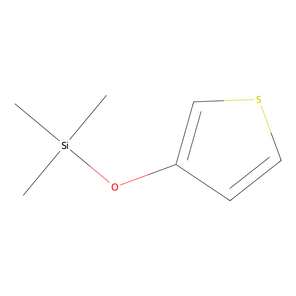 Trimethyl(thiophen-3-yloxy)silane molecular structure, CAS 107638-07-3