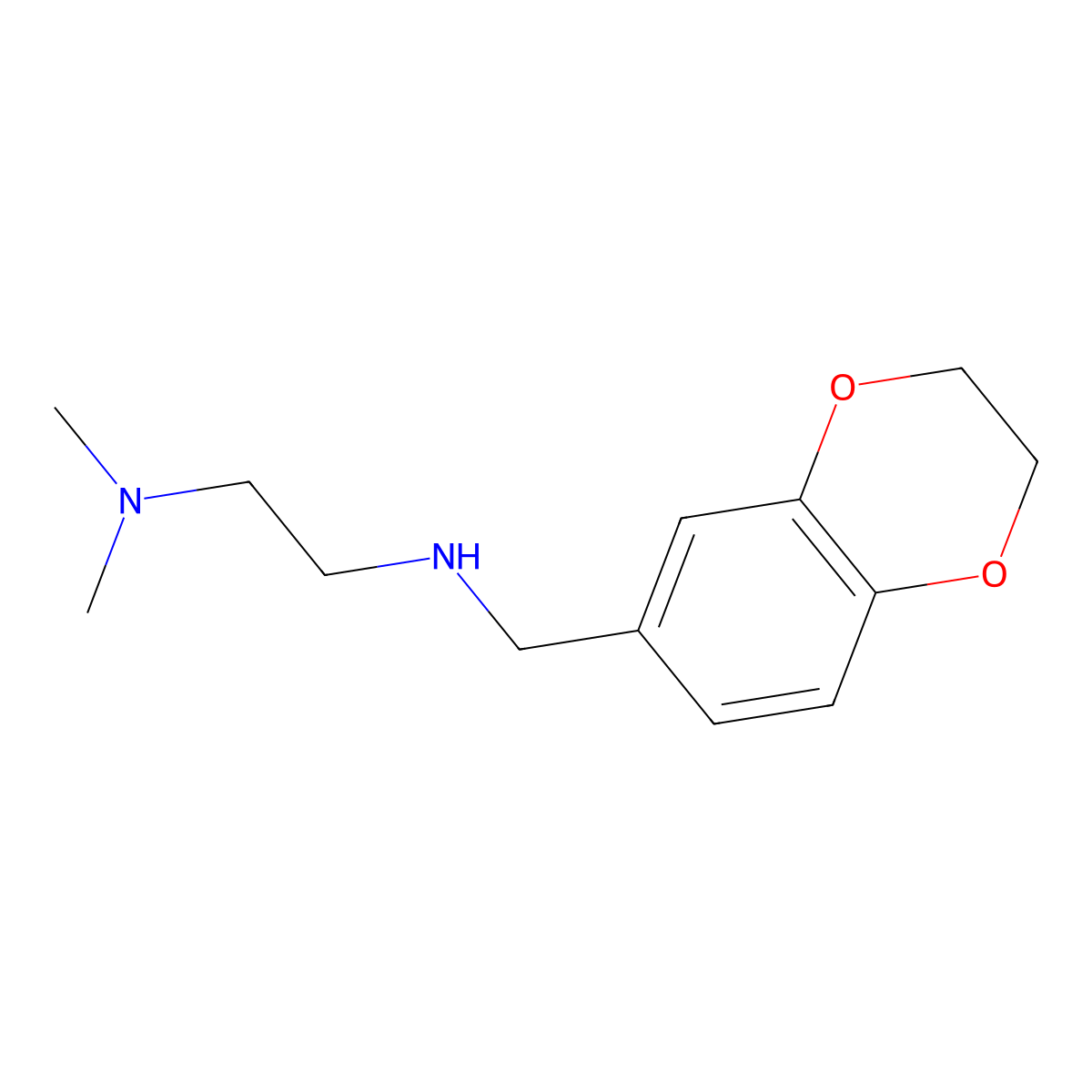 N'-(2,3-dihydro-1,4-benzodioxin-6-ylmethyl)-N,N-dimethylethane-1,2-diamine molecular structure, CAS 107639-52-1