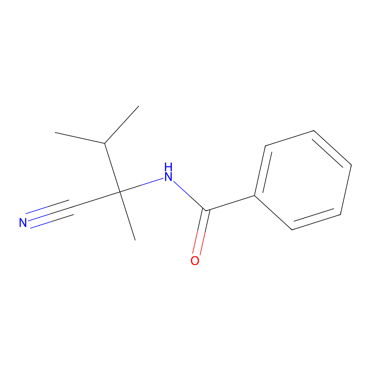 N-(1-cyano-1,2-dimethylpropyl)benzamide molecular structure, CAS 107640-56-2