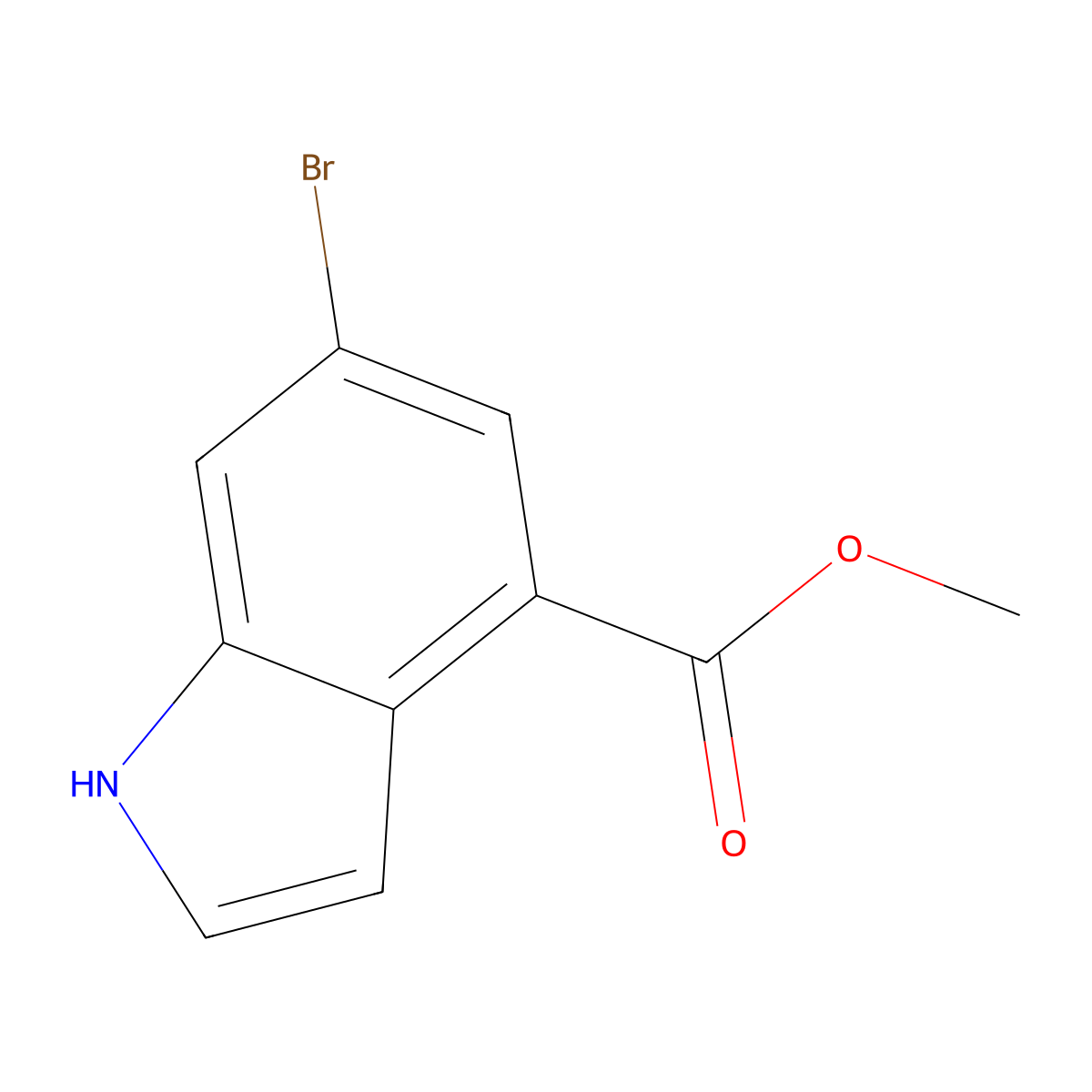 methyl 6-bromo-1H-indole-4-carboxylate molecular structure, CAS 107650-22-6
