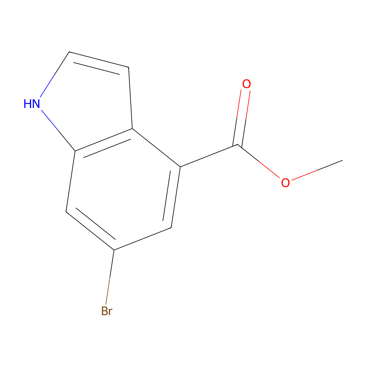 methyl 6-bromo-1H-indole-4-carboxylate molecular structure, CAS 107650-22-6