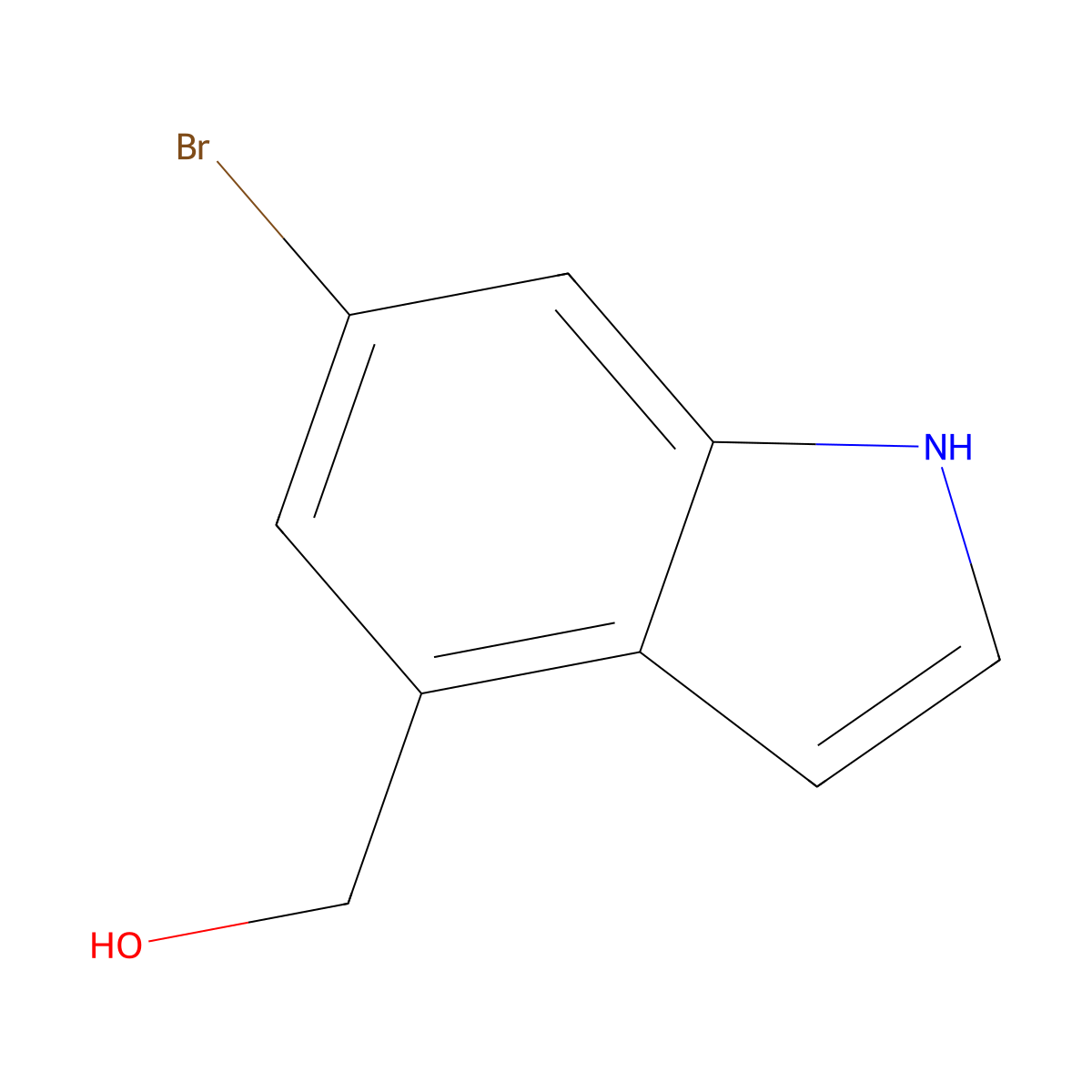 (6-Bromo-1H-indol-4-yl)methanol molecular structure, CAS 107650-24-8