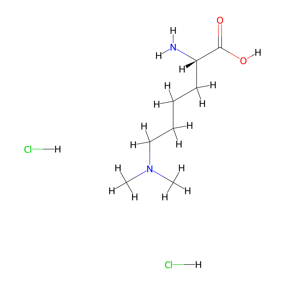 (2S)-2-amino-6-(dimethylamino)hexanoic acid dihydrochloride molecular structure, CAS 107655-72-1