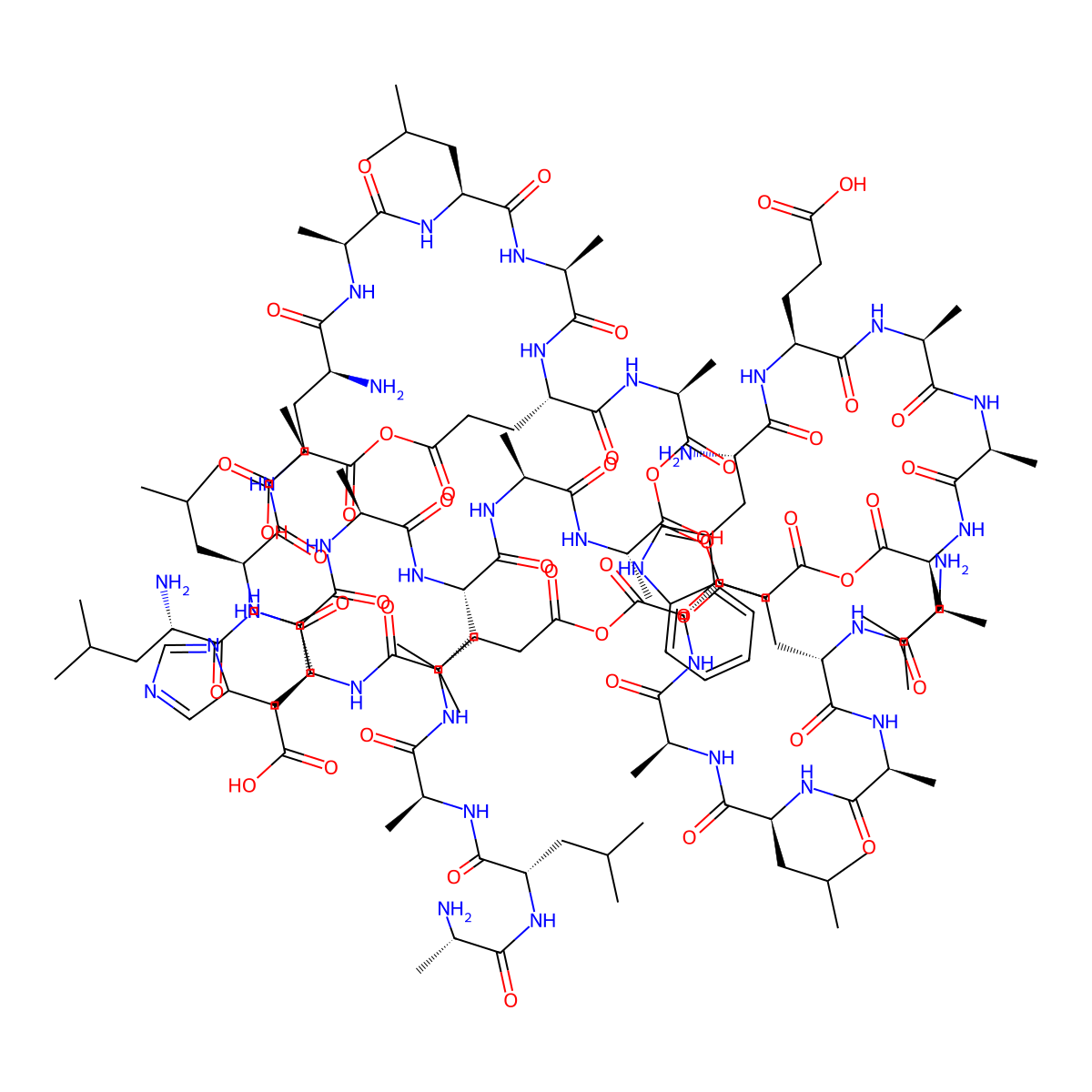 GALA peptide molecular structure, CAS 107658-43-5