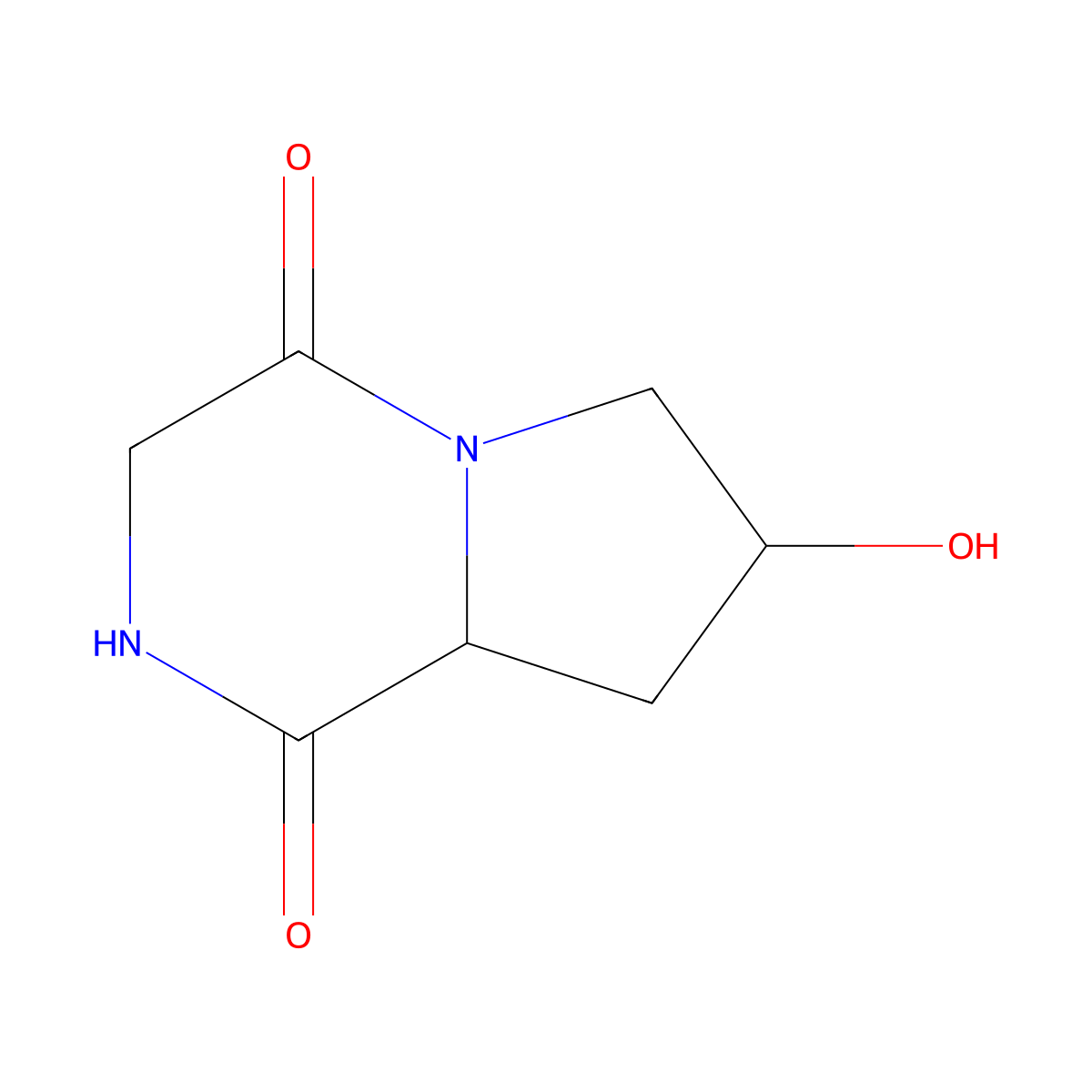 (7R,8aS)-7-hydroxyhexahydropyrrolo[1,2-a]pyrazine-1,4-dione molecular structure, CAS 107676-54-0