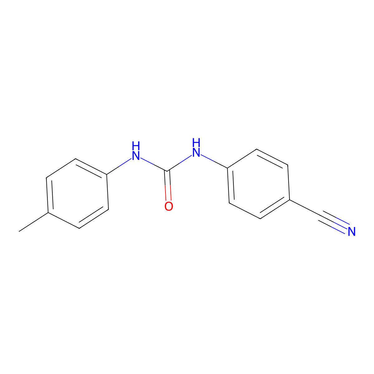 1-(4-Cyanophenyl)-3-(P-tolyl)urea molecular structure, CAS 107676-57-3