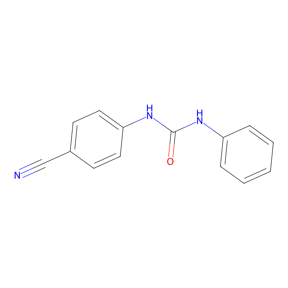 N-(4-cyanophenyl)-N'-phenylurea molecular structure, CAS 107676-58-4
